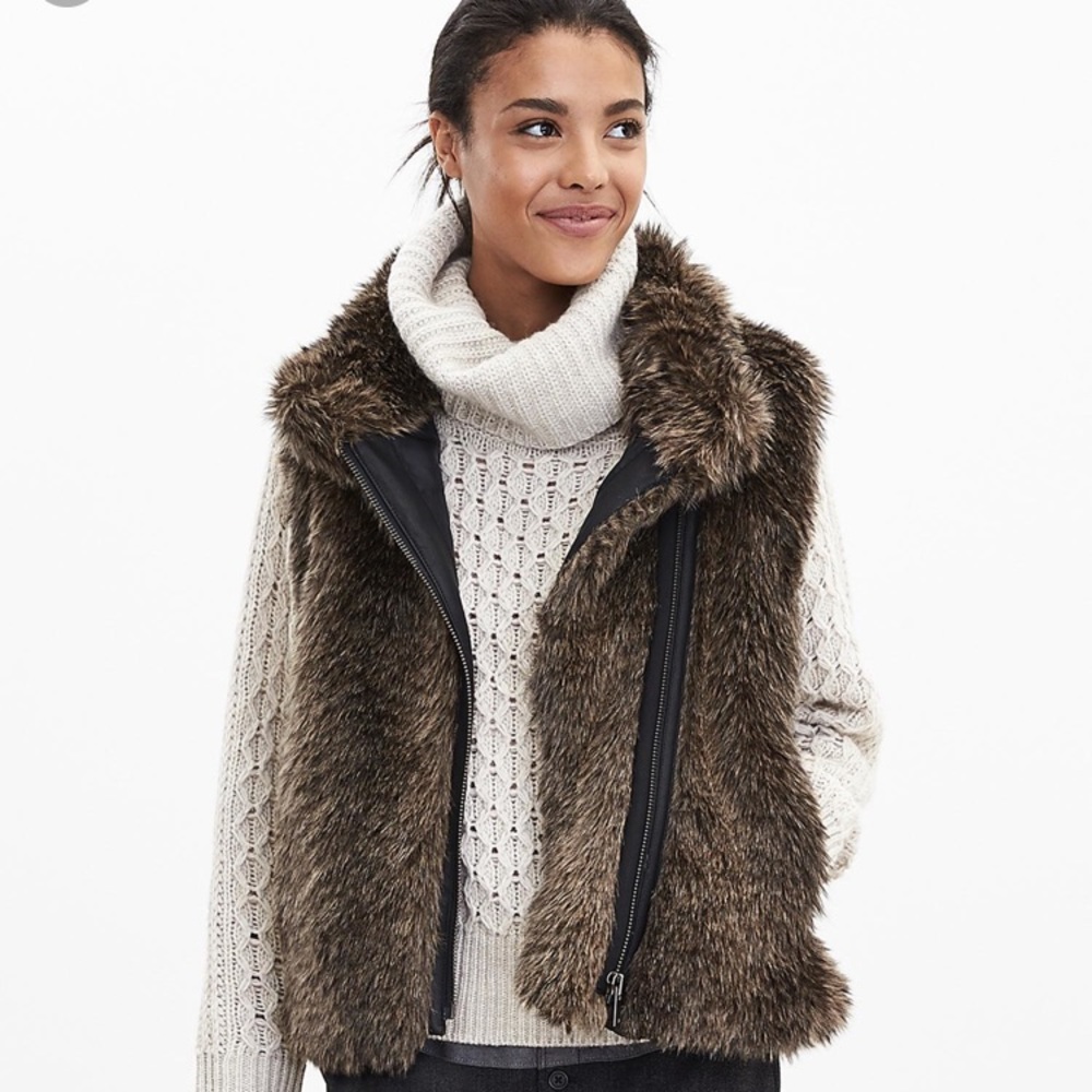Banana Republic Faux Fur Vest